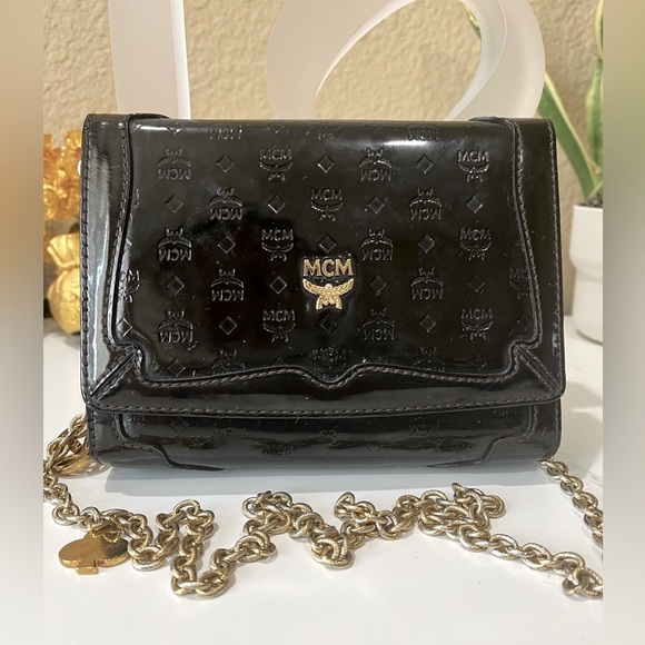 MCM Patent Sling Bag - Picture 1 of 15